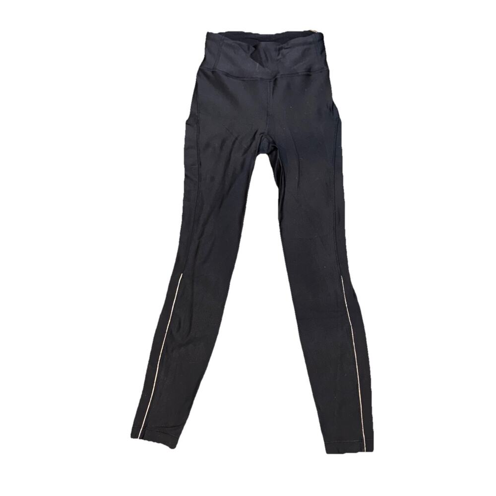 Lululemon Fast & Free 28” High Rise Leggings Black Nulux Reflective Women’s 

6